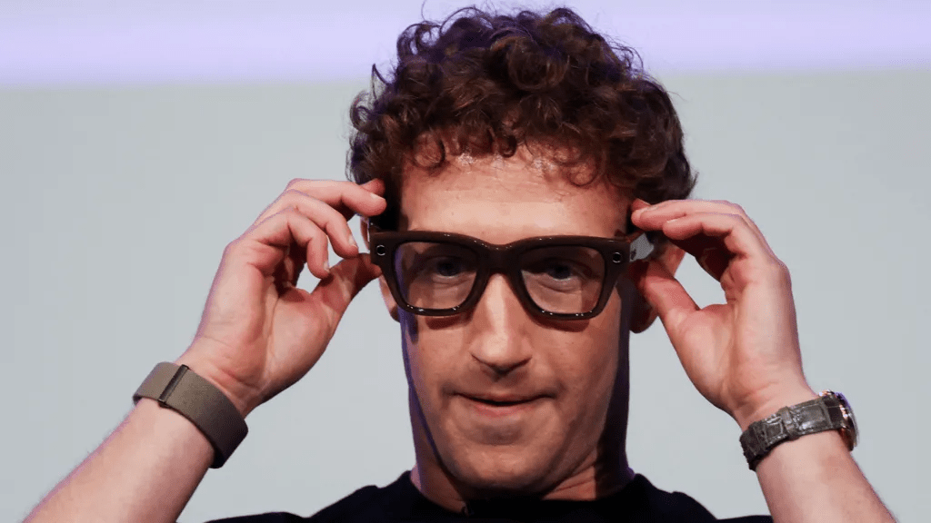 Meta CEO Mark Zuckerberg wearing Ray-Ban Display AI glasses. Source: bbc.com